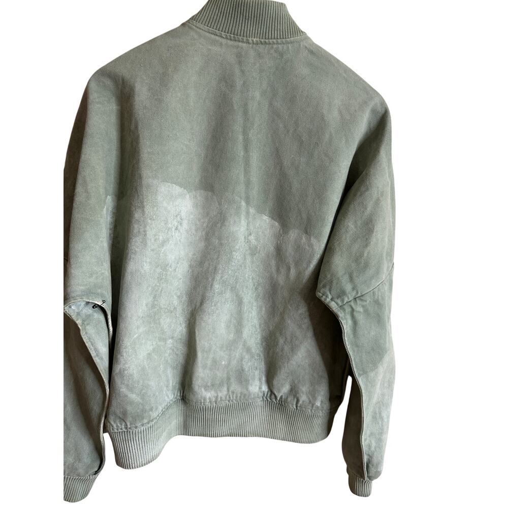 Simon Miller Stone Washed Sage Green Bomber Denim Jacket Mens Medium - Picture 3 of 13